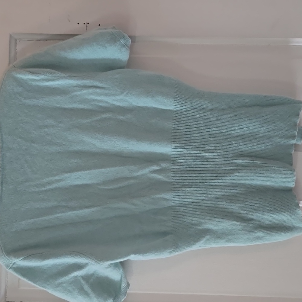 Victorias Secret cashmere SS tie sweater L pale blue - Picture 4 of 5